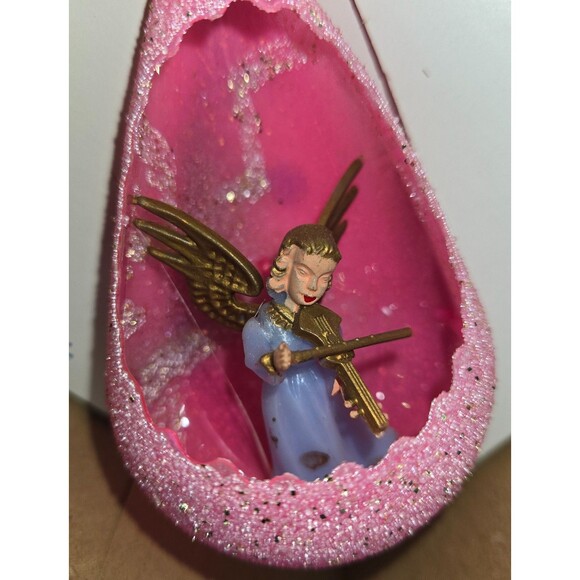 Jewelbrite Christmas Ornaments Diorama Choir Angels Frosted Glass Teardrop Unuse - Picture 2 of 15